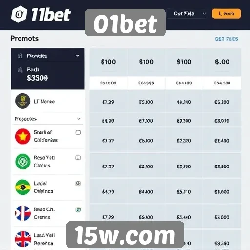 Promoções e bônus disponíveis na plataforma 01bet
