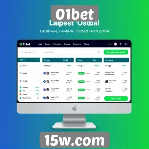 Interface do usuário no portal 01bet